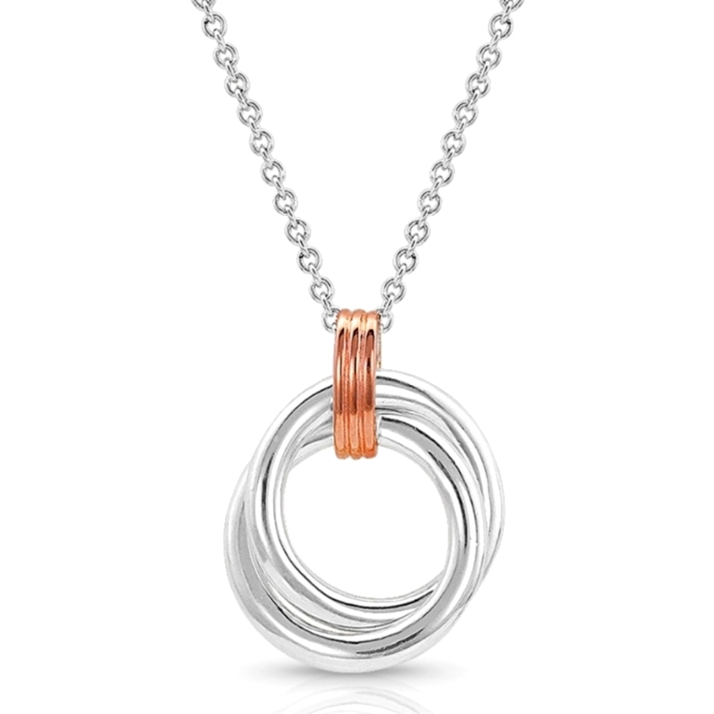Montana Silversmiths Two Tone Double Ring Necklace New!